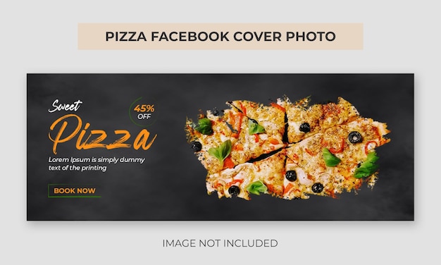 Leckeres essen pizza facebook-cover-foto-vorlage food-web-banner