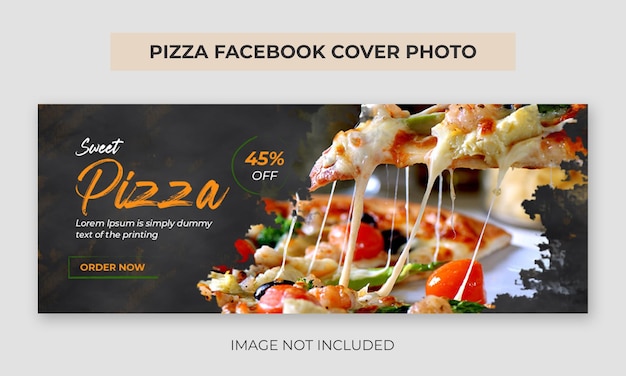 Leckeres essen pizza facebook-cover-foto-vorlage food-web-banner