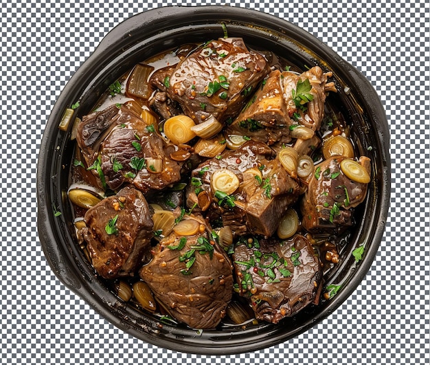 Leckeres und köstliches Carne de Cabra auf durchsichtigem Hintergrund