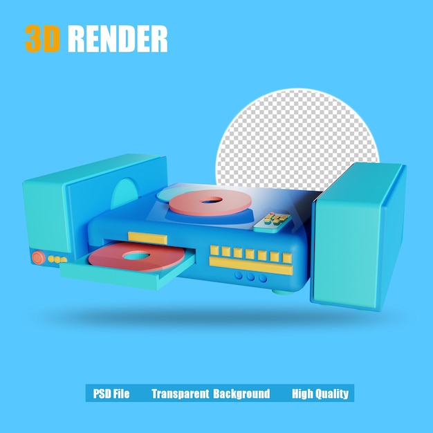 Lecteur Dvd D'icne De Rendu 3d