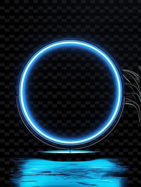 PSD led infinity mirror sign com uma placa circular moderno quadro y2k forma decoração de placa de sinalização criativa