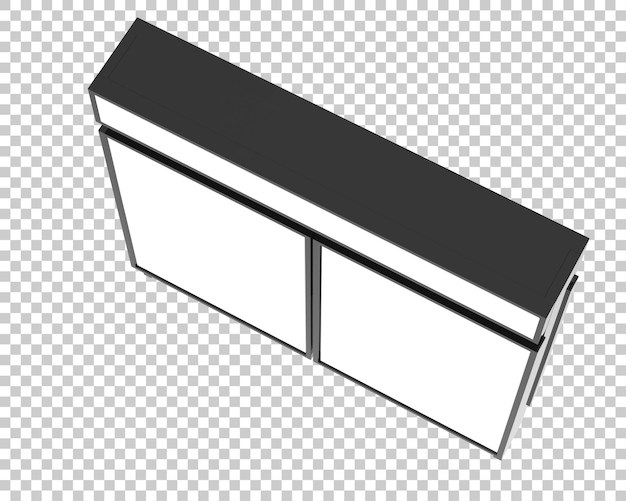 Led single sign on transparent background 3d rendering illustration