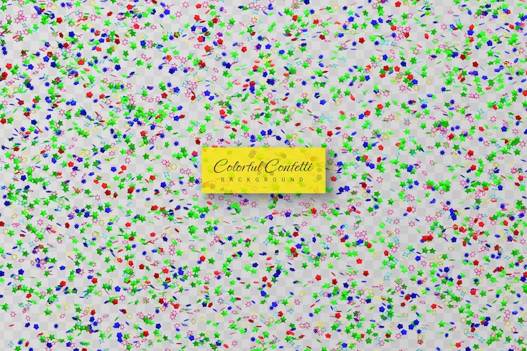 PSD ledakan confetti dan serpentine emas realistis untuk pita pesta festival