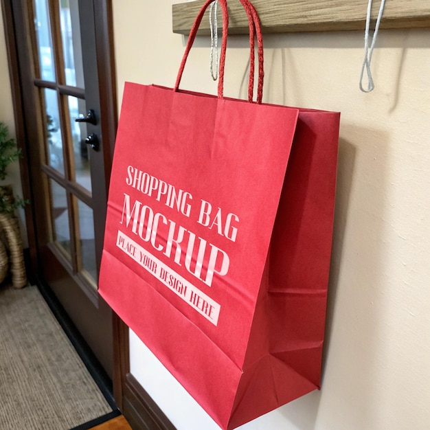 Leer el modelo colgado de la bolsa de papel