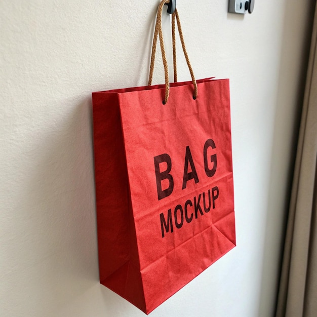 Leer el modelo colgado de la bolsa de papel