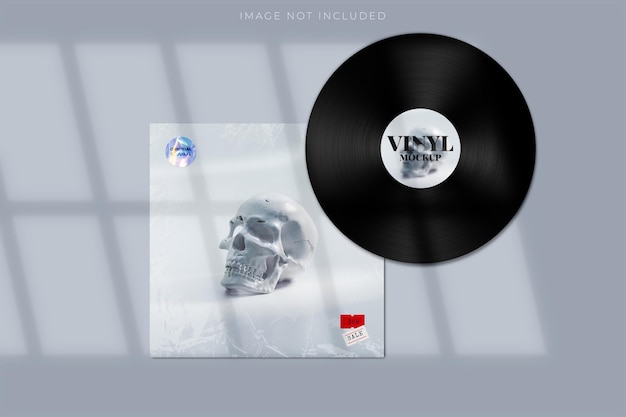 PSD leere cd-vinyl- und cover-mockup-paketumschlagvorlage mock u