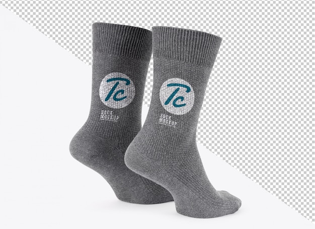 Leere graue Socken Modellvorlage für Ihr Design