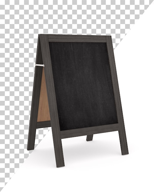 Leere hölzerne Sandwich-Schrifttafel auf weißem Hintergrund Isolierte 3D-Illustration