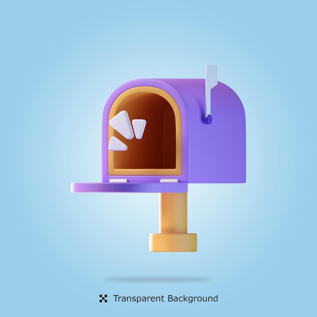 PSD leere mailbox 3d-symbol illustration