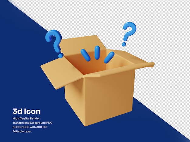 Leere Schachtel 3D-Ikonen-Illustration