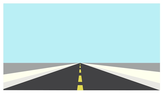 Leere Straße Perspektive Vektor Strecke der Autobahn mit Himmel für Film Poster Game Design