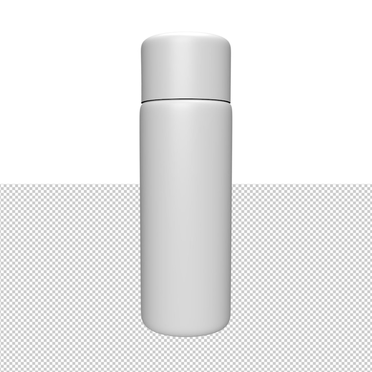 PSD leere weiße flaschen für produktmockup 3d-renderillustration