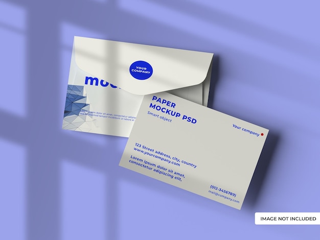 leeren Umschlag Rückseite realistisch Mockup-Vorlage