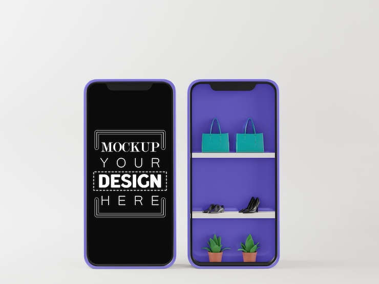 PSD leerer bildschirm smartphone computer mockup. online shop