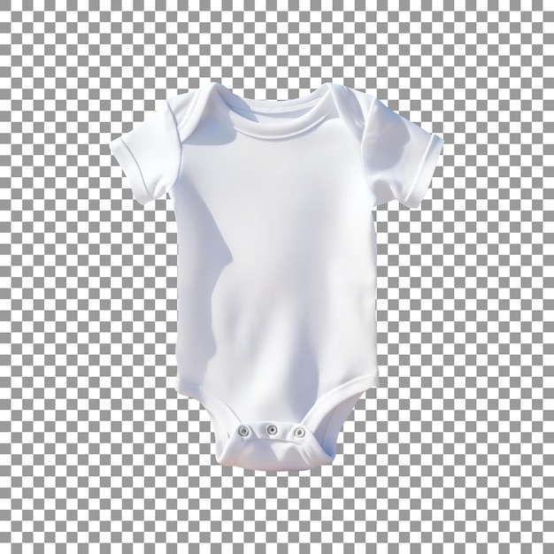 PSD leerer weißer baby-strampler isoliert auf transparentem hintergrund