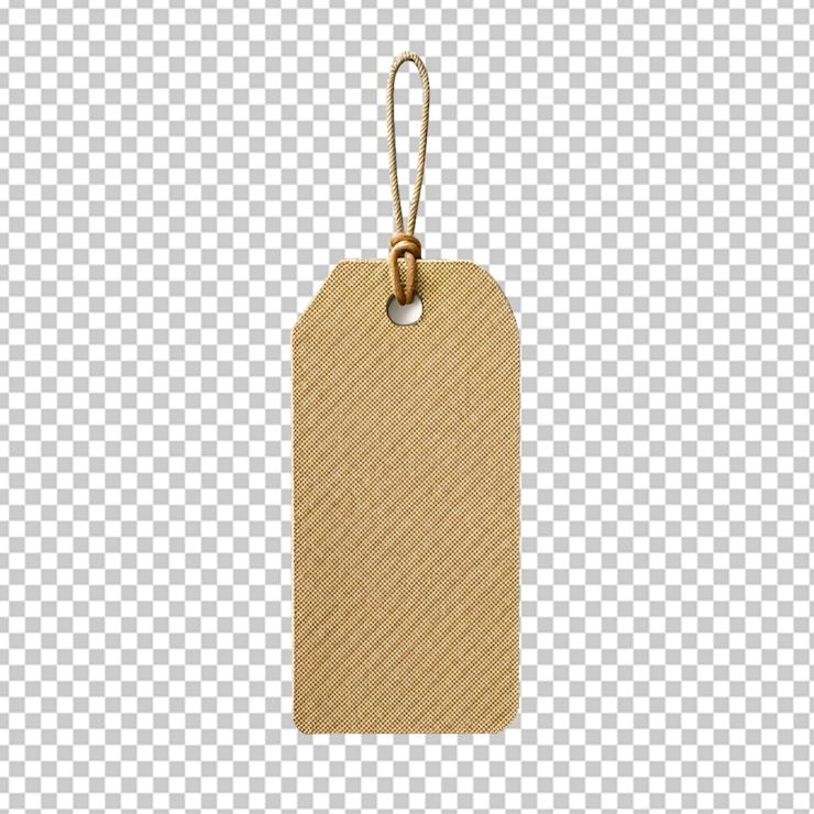 PSD leeres braunes preisschild mit schnur