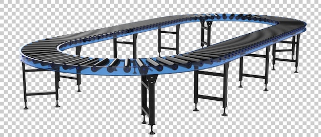 Leeres Förderband auf transparentem Hintergrund 3D-Darstellung