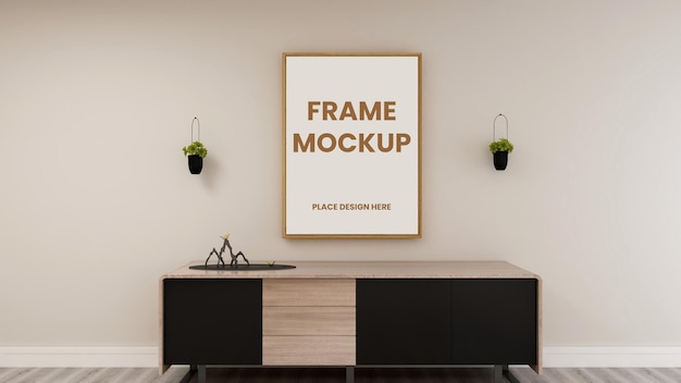 Leeres Fotorahmenplakat-Modelldesign in der Innenarchitektur