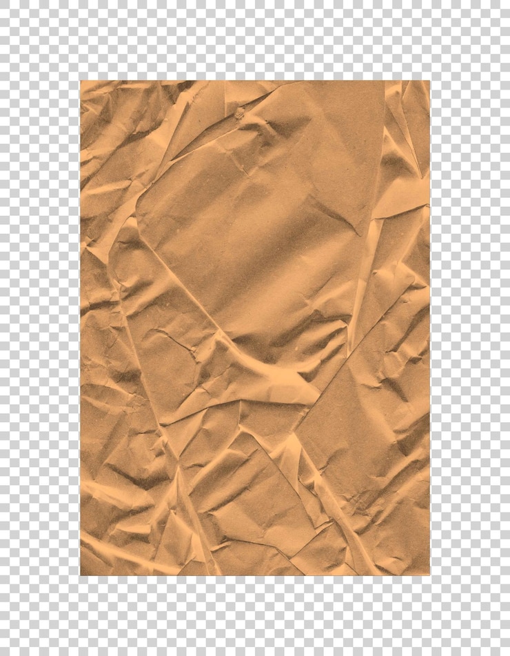 PSD leeres gefaltetes braunes papier auf durchsichtigem hintergrund