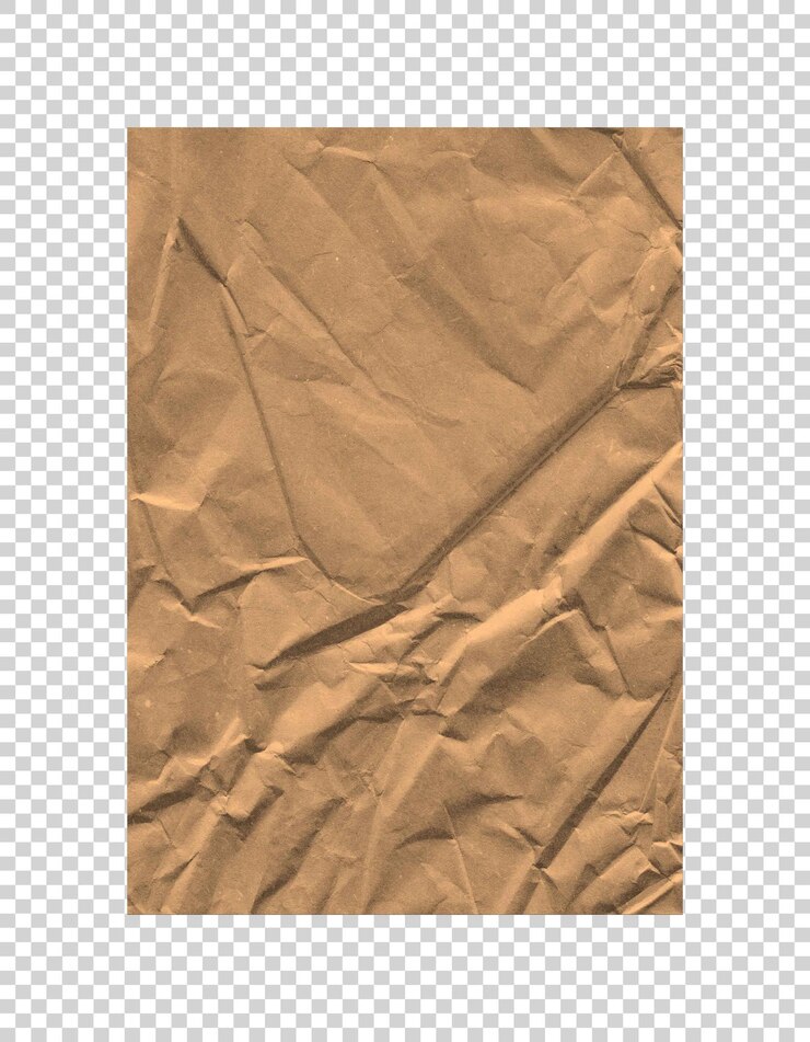 PSD leeres gefaltetes braunes papier auf durchsichtigem hintergrund