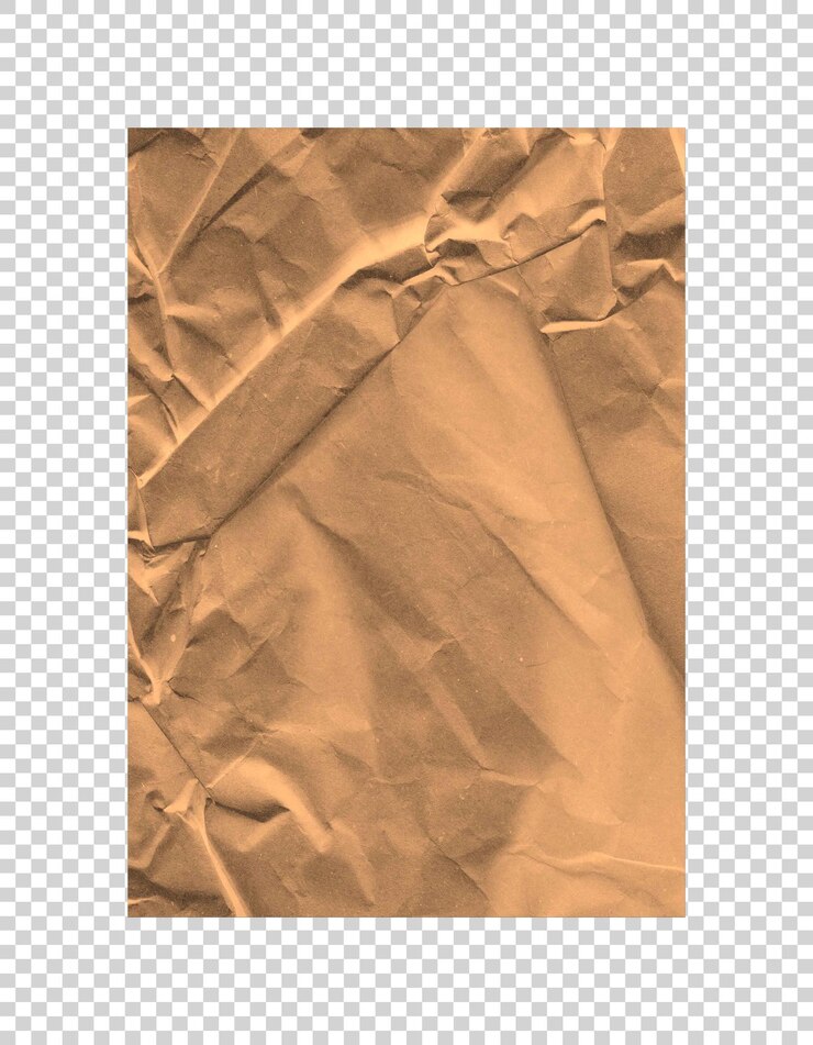 PSD leeres gefaltetes braunes papier auf durchsichtigem hintergrund