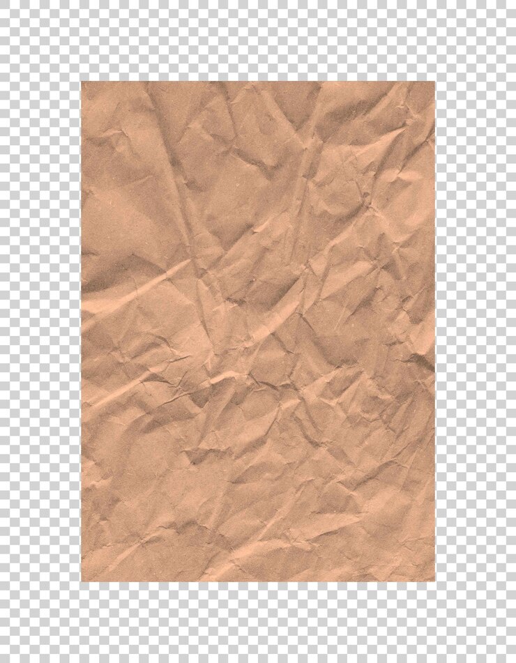 PSD leeres gefaltetes braunes papier auf durchsichtigem hintergrund