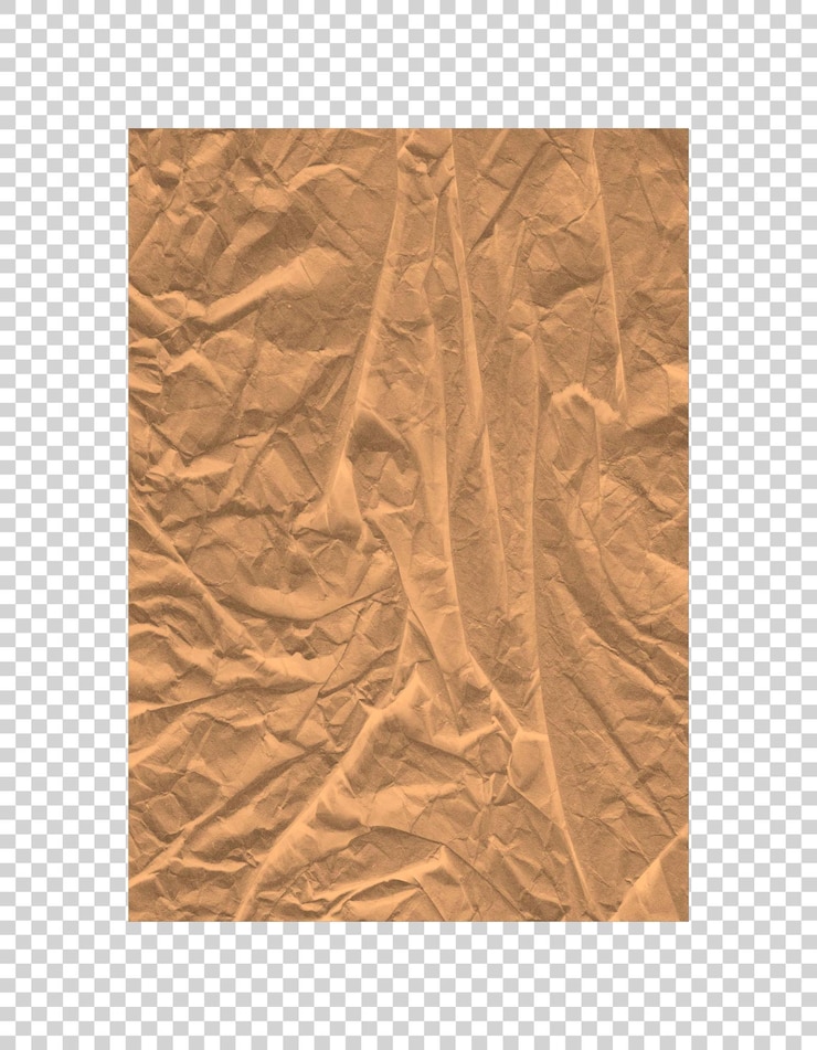 PSD leeres gefaltetes braunes papier auf durchsichtigem hintergrund
