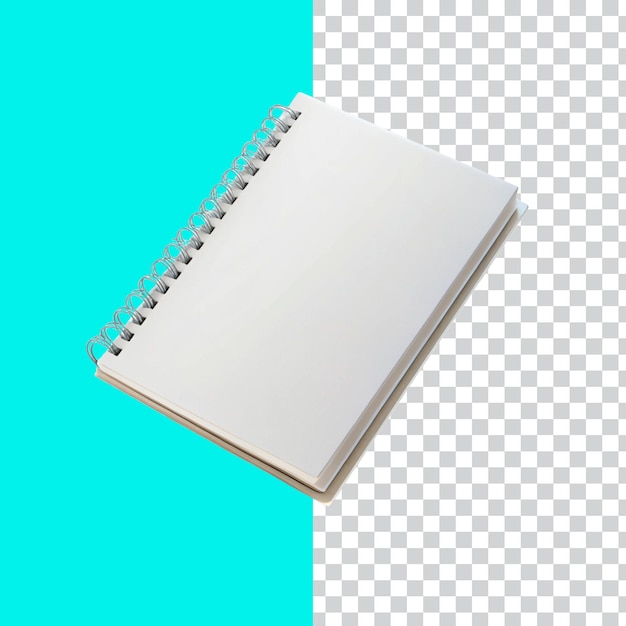 Leeres Notizbuch für Mockup, isoliert auf durchsichtigem Hintergrund