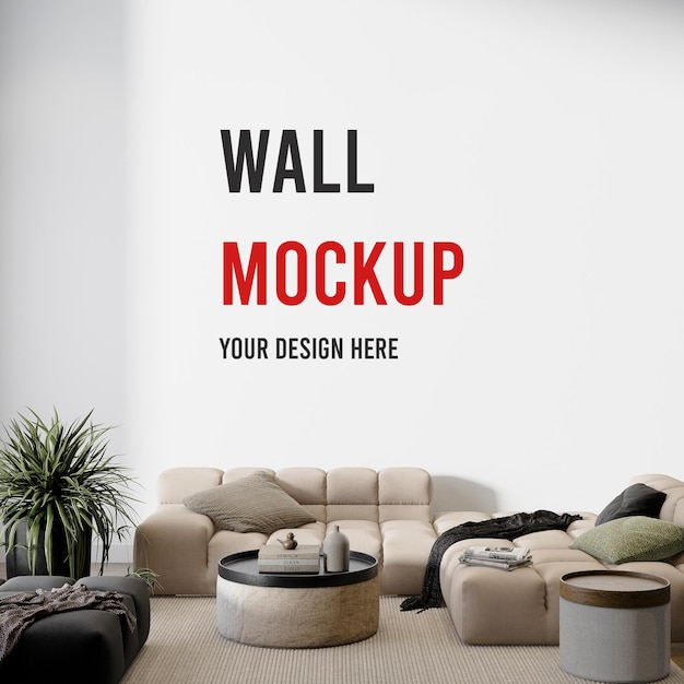 Leeres Wandmodell im Wohnzimmer