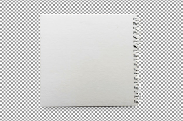 Leeres weißes notizbuch mit transparentem hintergrund