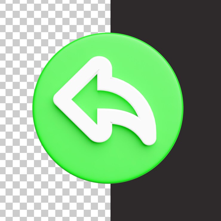 PSD left arrow in minimalist 3d render