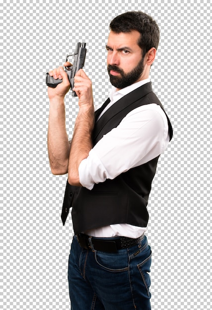 Legal homem segurando uma pistola