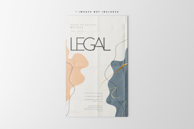 PSD legal size flyer oder poster mockup