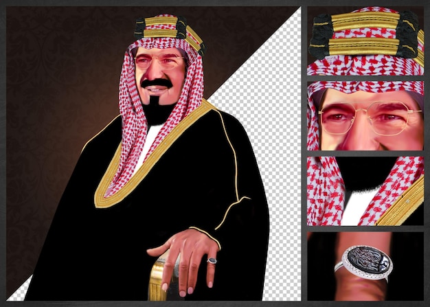 PSD le légendaire portrait du roi abdulaziz al saud