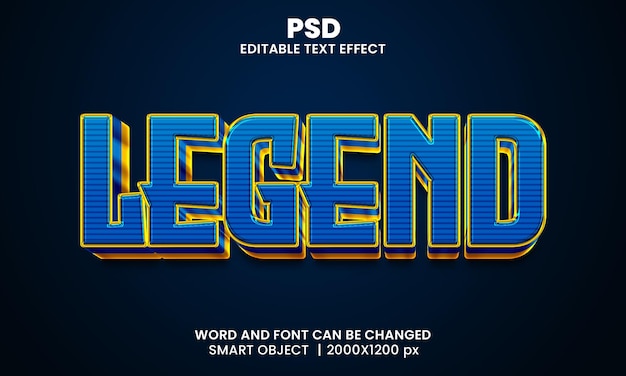 Légende Effet De Texte Modifiable 3d Psd Premium Avec Arrière-plan