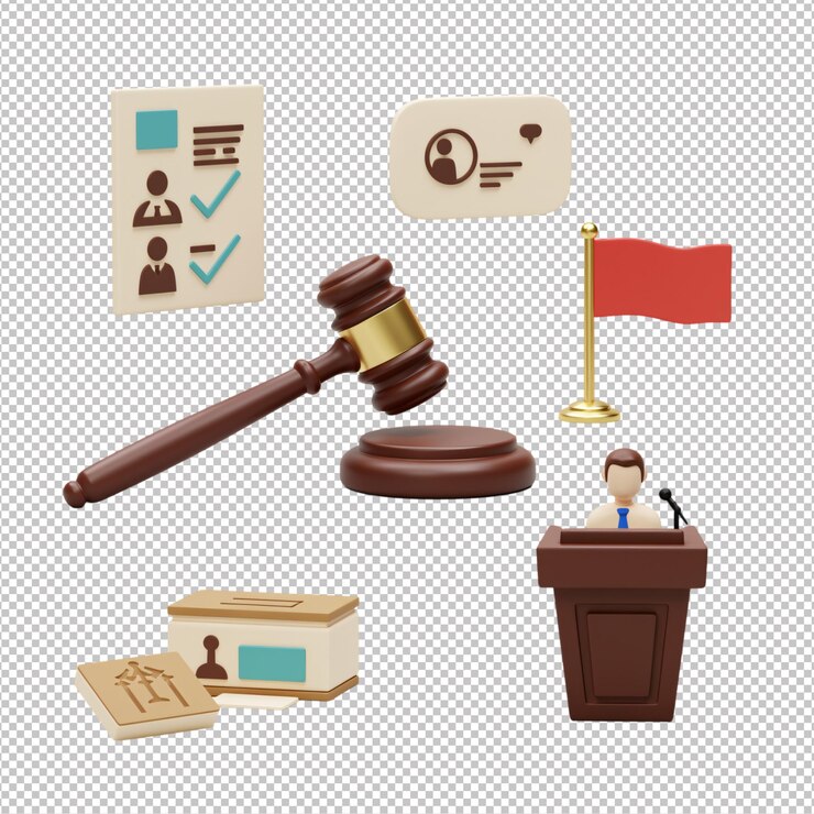PSD legge e giustizia icone 3d