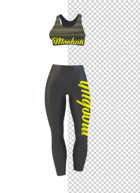 PSD leggings e sutiã isolados mock up