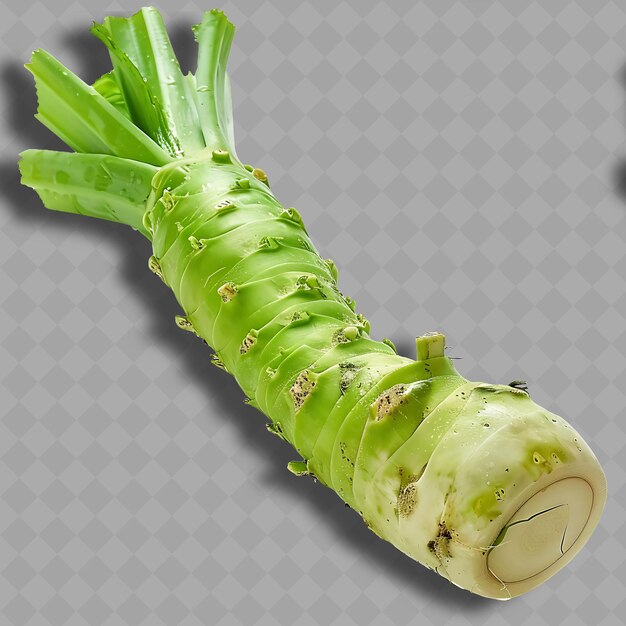 Légume à Racine De Wasabi De Forme Conique Caractérisé Par Son Vert Isolé Propre Et Frais