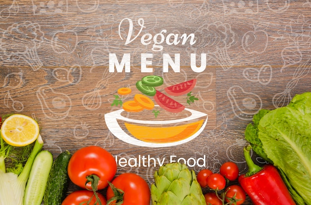 PSD legumes frescos com menu vegan