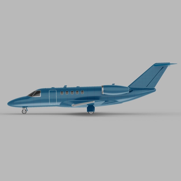 Leichte business jet seitenansicht 3d-modell