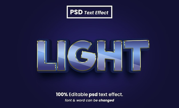 Leichter 3d-texteffekt, bearbeitbarer premium-psd-texteffekt