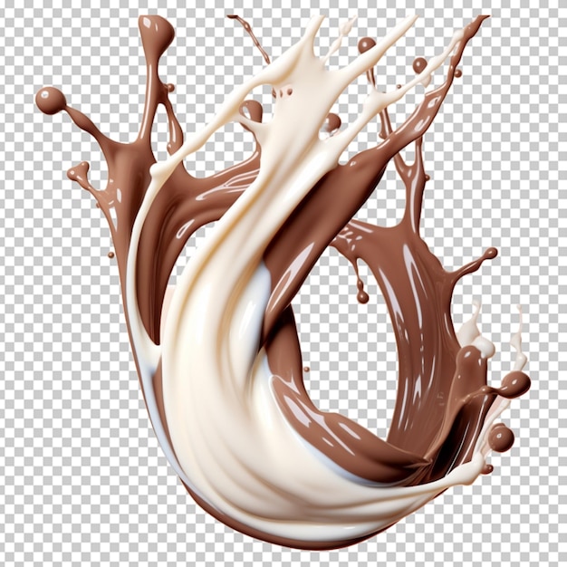 PSD leite com chocolate fundo branco psd png