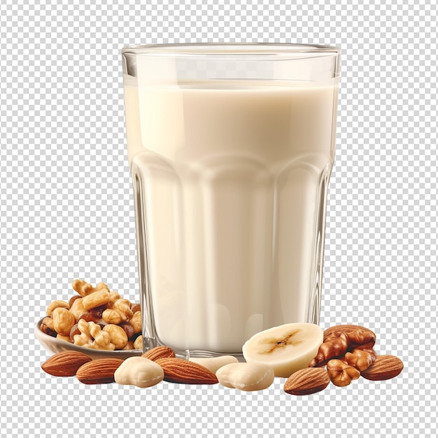 PSD leite de nozes isolado em branco