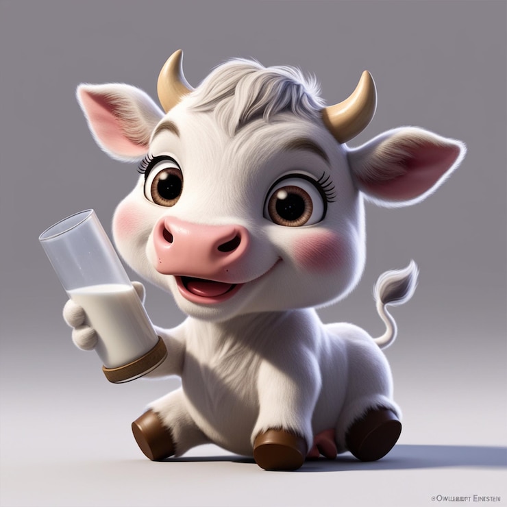 PSD leite de vaca com um copo