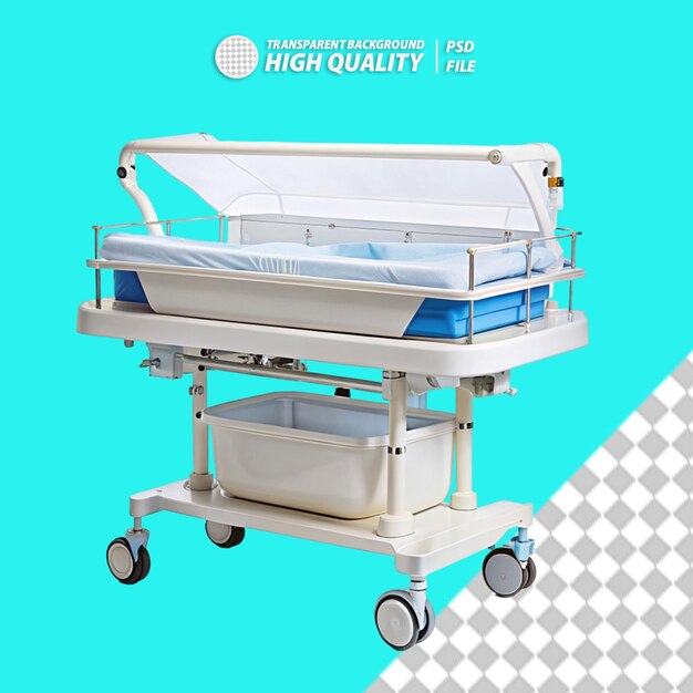 Leito neonatal em fundo transparente