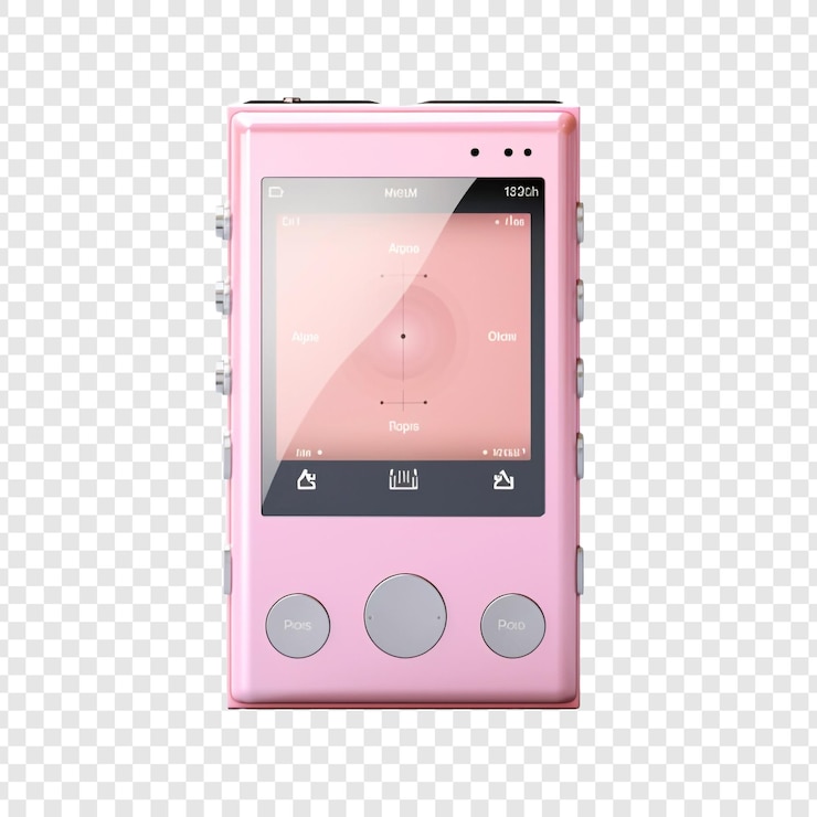 PSD leitor de mp3 isolado em fundo transparente