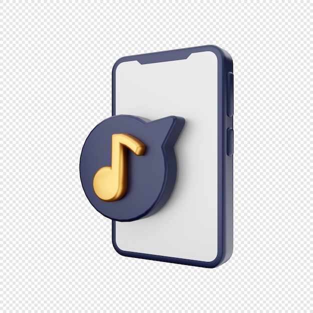 leitor de música de ilustração de ícone de smartphone 3d