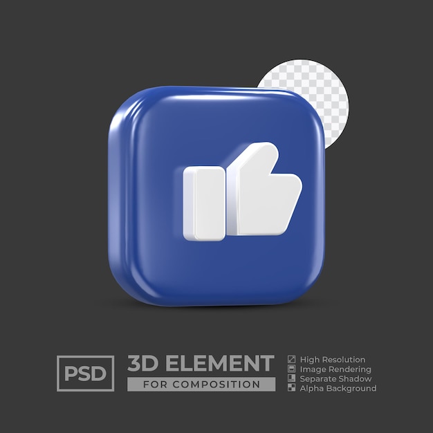 Élément d'icône 3d médias sociaux pour la composition psd premium