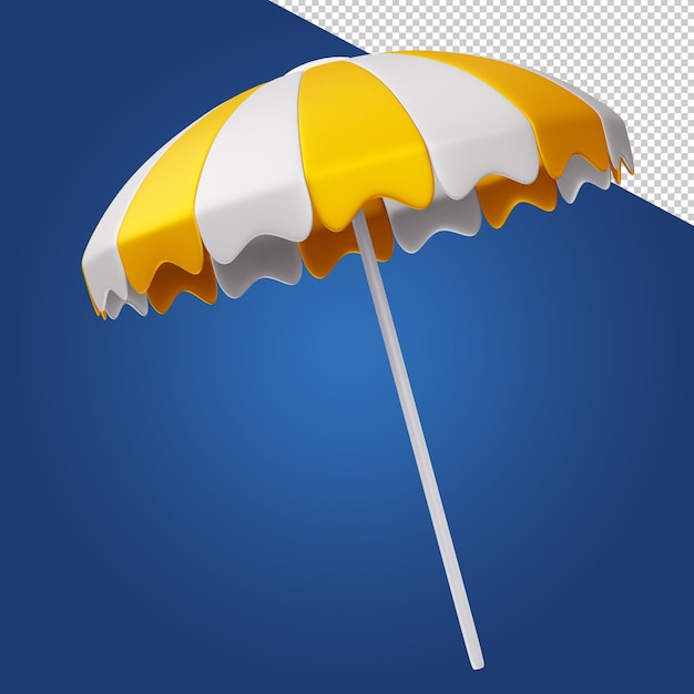 Éléments d'été Parasol coloré rendu 3d