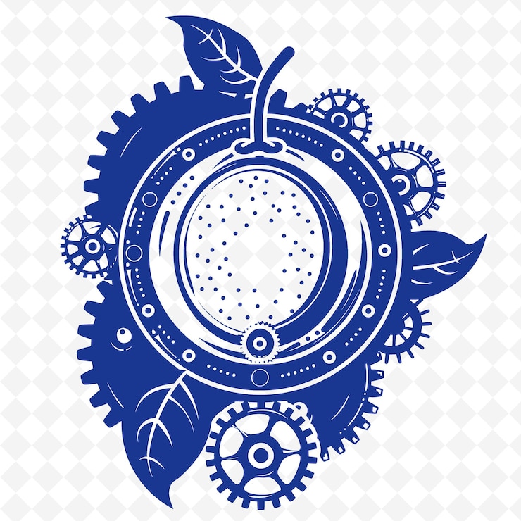 PSD lemon badge fresh logo con engranajes decorativos y cogs surrou diseños vectoriales creativos y minimalistas